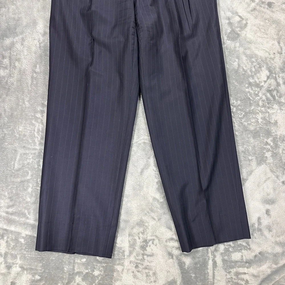 Vintage Chaps Ralph Lauren Mens Navy Pinstripe Wool Cashmere Suit 40S 35W